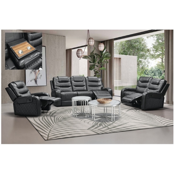 Picture of Mariston 3Pce 5 Motion Lounge Suite - Black
