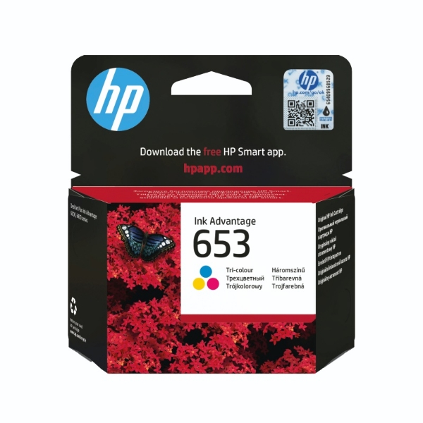 Picture of HP 653 TRI-COLOR ORIGINAL INK ADVANTAGE CARTRIDGE 3YM74AE